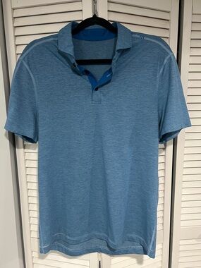 lululemon athletica Heathered Blue Men's Polo